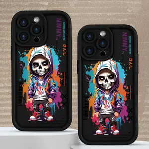 Fashionable and trendy  aesthetic cool skull pattern premium soft protective phone case for iPhone 17 16 15 14 13 12 11 PRO MAX PLUS,AIR Mini SE and iPhone XS - Perfect holiday gift/birthday gift for girlfriend, boyfriend, woman, for Man, husband, wife