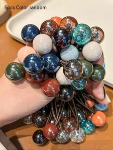 Colorful Bubblegum Crunchy High Elastic Cafe Hair Band, Elastic Hair Accessory, Double-Sided Ponytail Holder, Damage-Free Strong Grip for Daily Use, Hair Ties