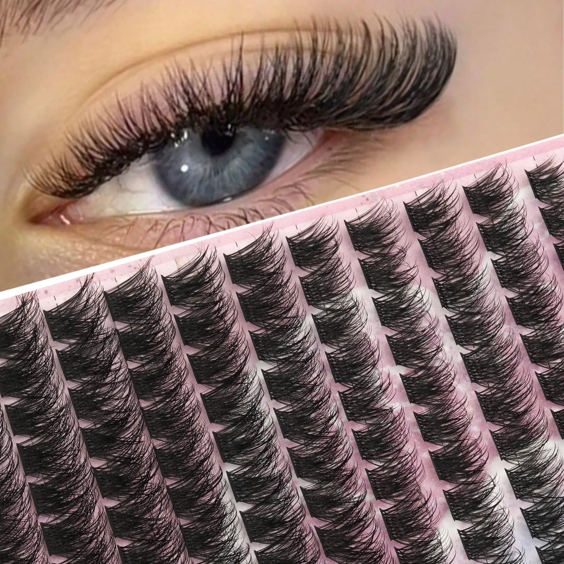13 Rows 8-16mm MIX D-Curl Large Batch Individual Cluster Cosmetic False Lashes, Fluffy Volume Eyelashes, Volume Lashes Clusters, Reusable & Beginner-Friendly, Easy-To-Apply For Daily & Glam Eye Looks, Valentine's Day Gift, Travel Essential