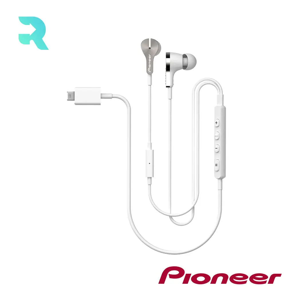 Pioneer Rayz Pro Lightning Earphones White Like New Condition SE-LTC7R-B(W)