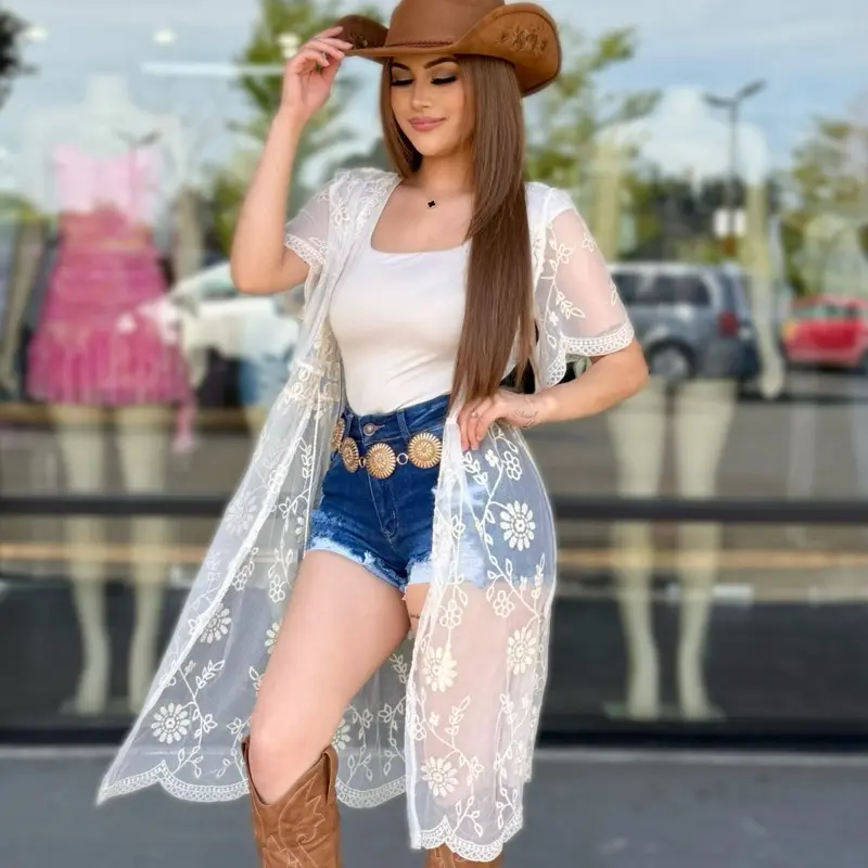 Ivory lace kimono