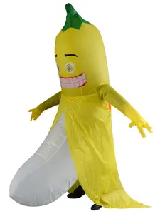 Funny Inflatable Halloween Banana Costume for Adults and Teens, Full-Body Air Blown-Up Suit with Air Fan, Perfect for Parties and Cosplay