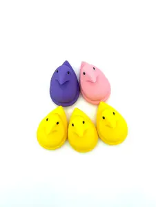 Peeps-Inspired Chick Magnets Set of 5 Easter Spring Decor Strong Neodymium 3D Printed PLA Textured Finish Fun Unique Gift for Teachers and Easter Lovers - Basket