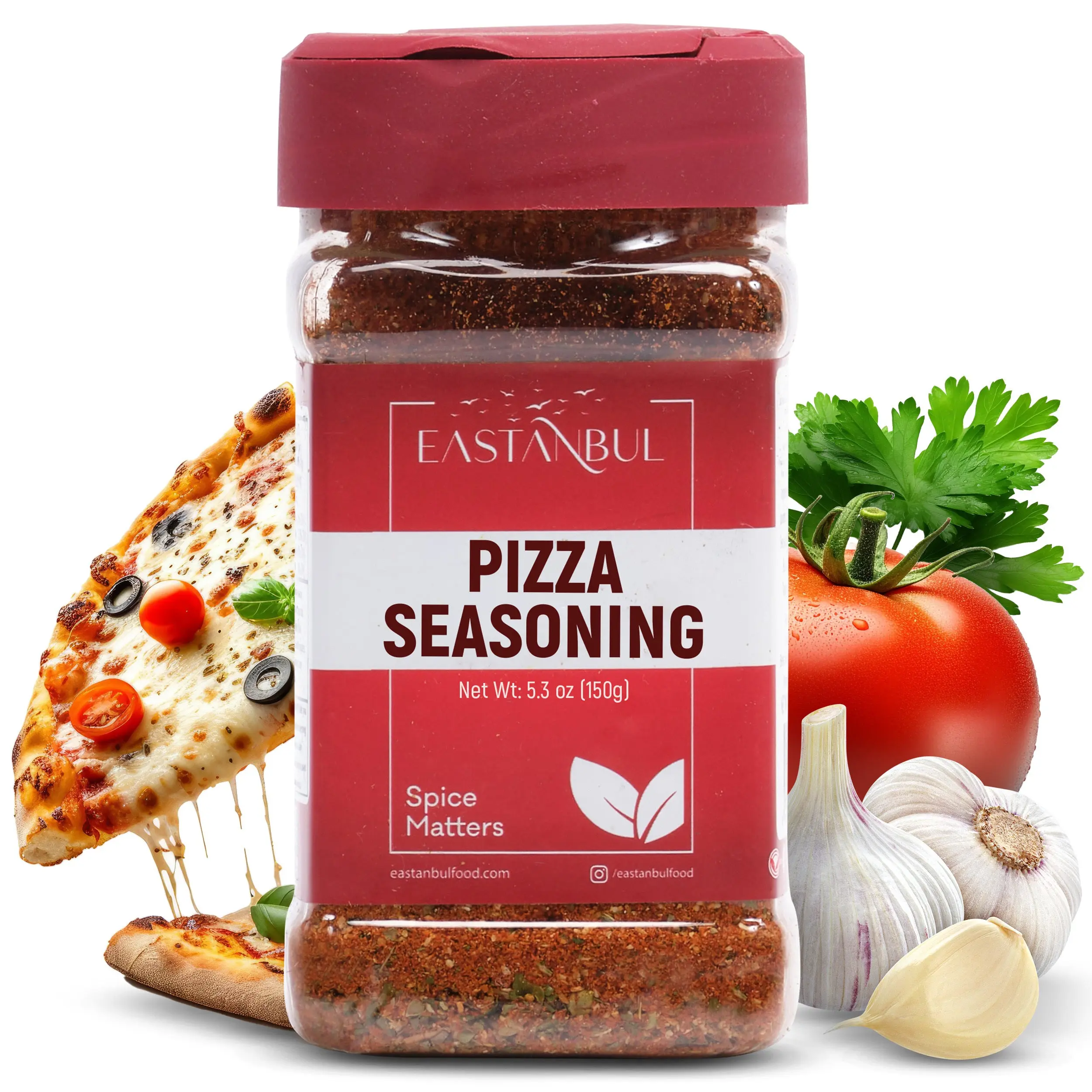 Eastanbul Pizza Seasoning Spice Blend, Italian Seasoning, Vegan, 5.29oz Black Pepper Parsley