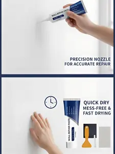 Stop Using Messy Wall Repair Kits Try This 250g Drywall Patch Paste, Fix Cracks Holes in Seconds, No Sanding No Waiting, Fast Dry Waterproof Strong Adhesive, Smooth Finish Easy DIY Wall Repair Solution White Spackle