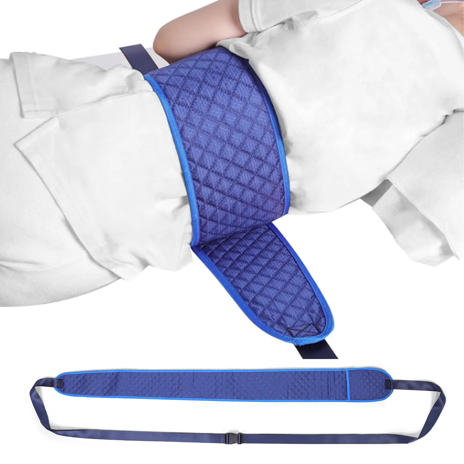 Hospital Grade Adjustable Soft Bed Restraint Strap - Sturdy Secure Buckle Design, Breathable Washable Waist Belt, Fits Various Waist Sizes, Prevents Wandering for Dementia Patients, Home Care Use