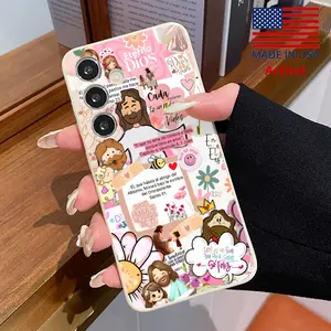 Soft Case Compatible with Galaxy S24 Plus S25 S23 S22 Ultra S22+ Divine Love Mosaic Anti-Fingerprint skin-friendly feel Mobile Phone Cover Shell for Girl