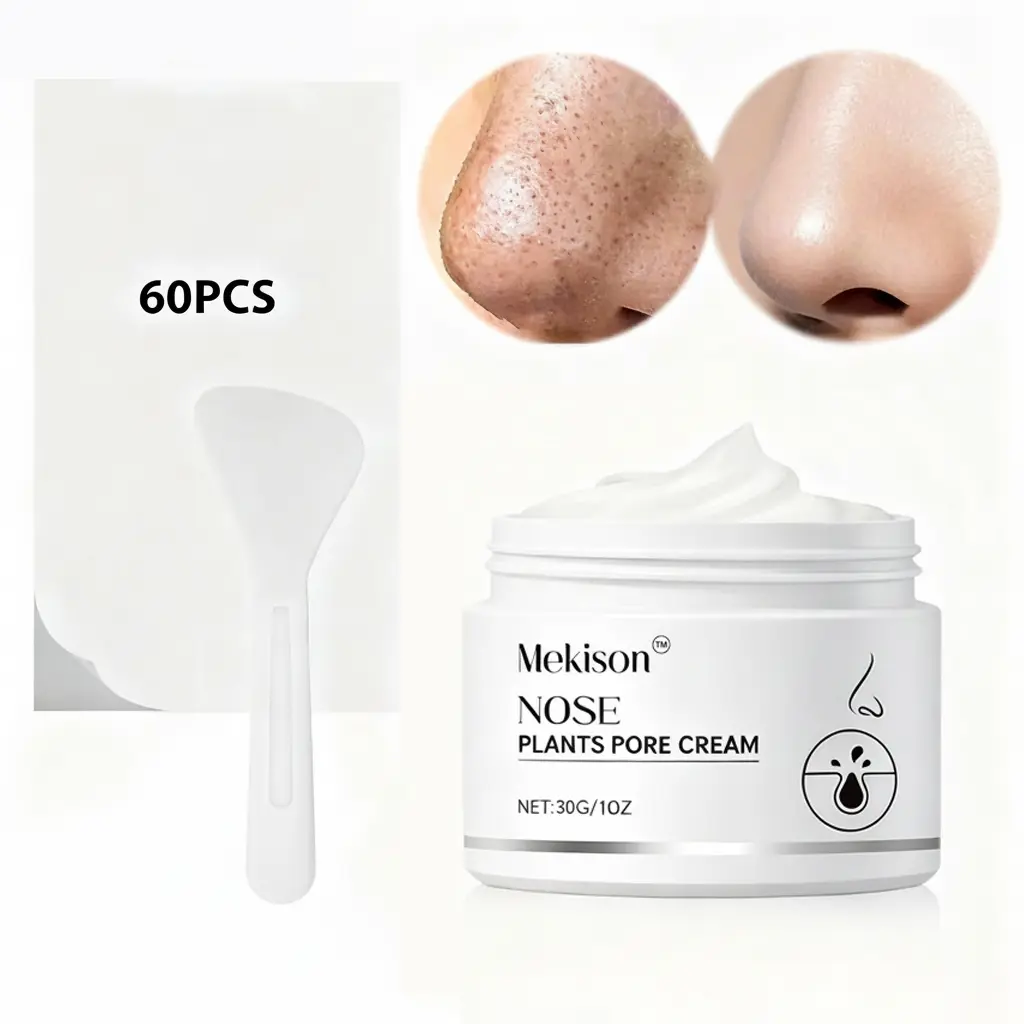 Blackheads & Whiteheads Removal Mask with 60-count Strips, Blackhead Remover Peel Off Mask, Nose Plants Pore Cleanser Purifying Face Mask(1.05oz/30g)