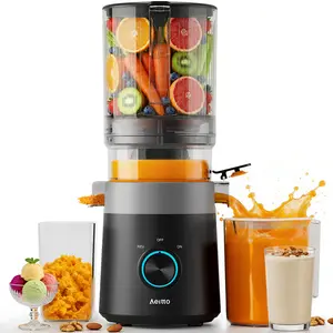 Aeitto 3-in-1 Masticating Juicer Machine - 6.0" Wide Feed Chute, Self-Feeding Large Capacity, Filter-Free Design for Juice, Sorbet, Nut Milk, Easy to Clean With Brush