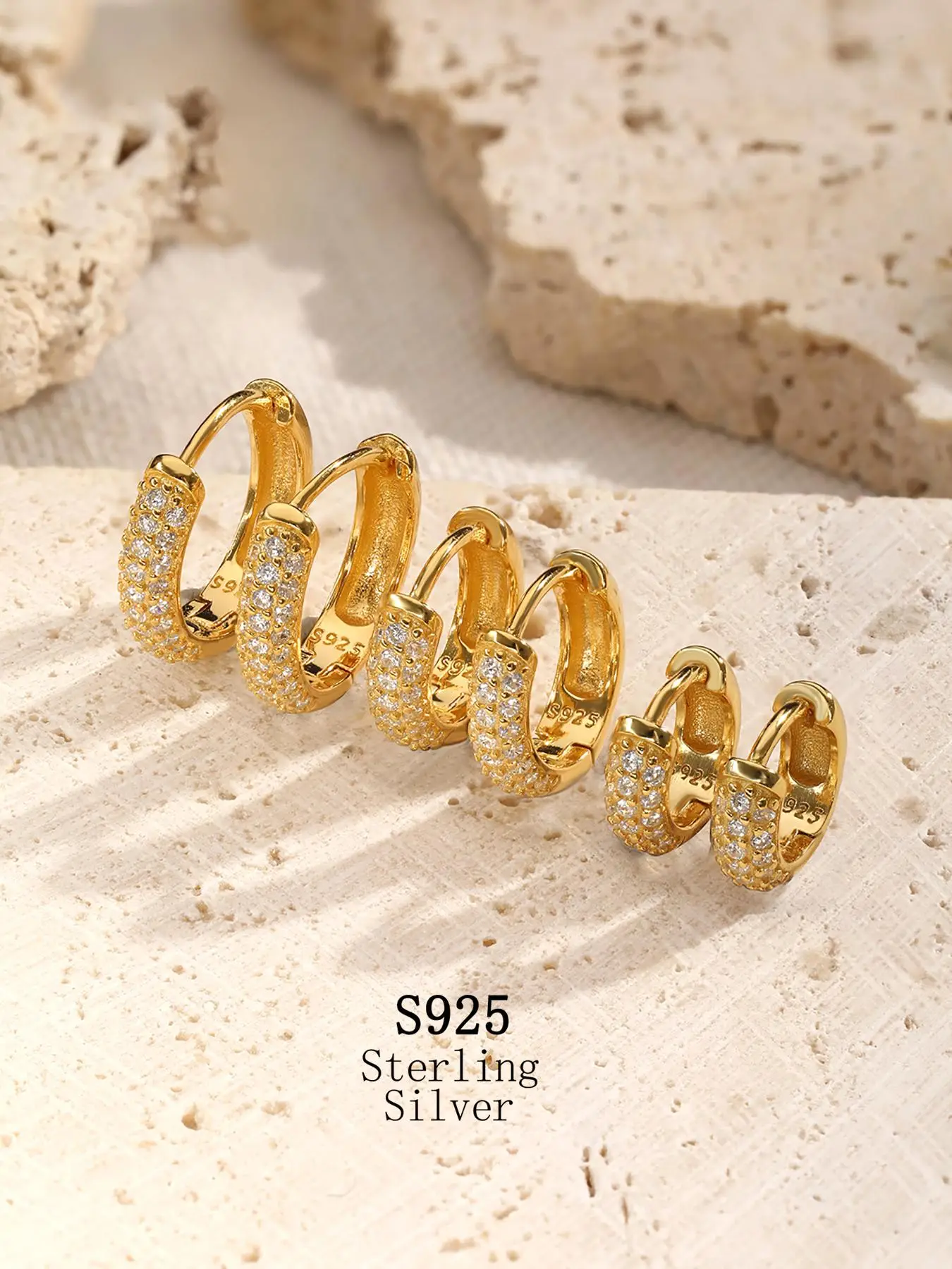 925 Sterling Silver Unisex Elegant Rhinestone Decorated Earrings, Trendy Exquisite Earrings, Chic Gorgeous Jewelry As Gift for Girlfriend