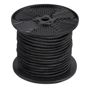 VEVOR 1/4 inch Bungee Cord,  120 ft/36 m Spool Heavy Duty Bungee Straps, 100% Stretch Elastic Bungee Rope for Cargo, Tarps, Camping, Kayak Deck and Crafting, Black