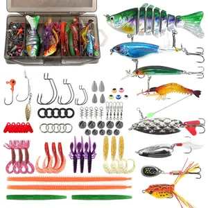 Fishing Lures Tackle Box Kit,Saltwater Freshwater Fishing Gear and Equipment,Including Bionic Swimbait,Top Water baits,Soft Plastic Baits, Accessories etc for Bass,Trout, Salmon.