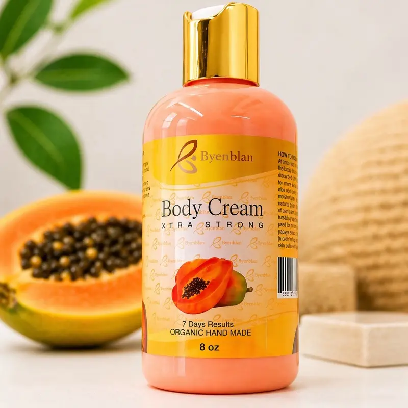BYENBLAN Papaya Body Cream, 8oz Cream Form, 6 Months Daily Use Body Moisturizer for Moisturizing Skin