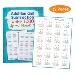 Addition & Subtraction Workbook, 32-page Early Learning Arithmetic Notebook with 3 Markers, Math Practice Workbook for Kids