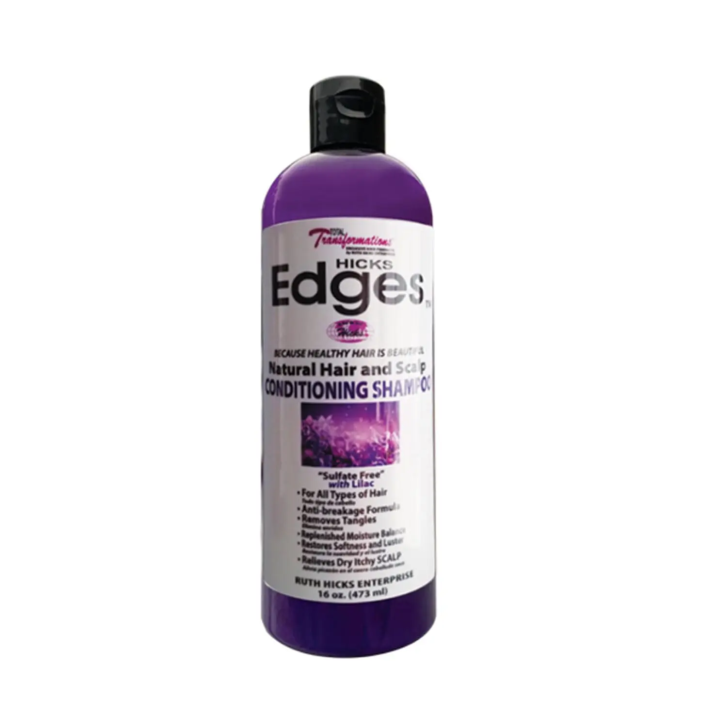 Hicks Edges Haircare Cleanser, Conditioner & Moisturizer Set - 16 oz Natural Cleansing Shampoo, Lilac Liquid for Hydrating Dry Scalp, Boosting Moisture (Single Item), Hydrate