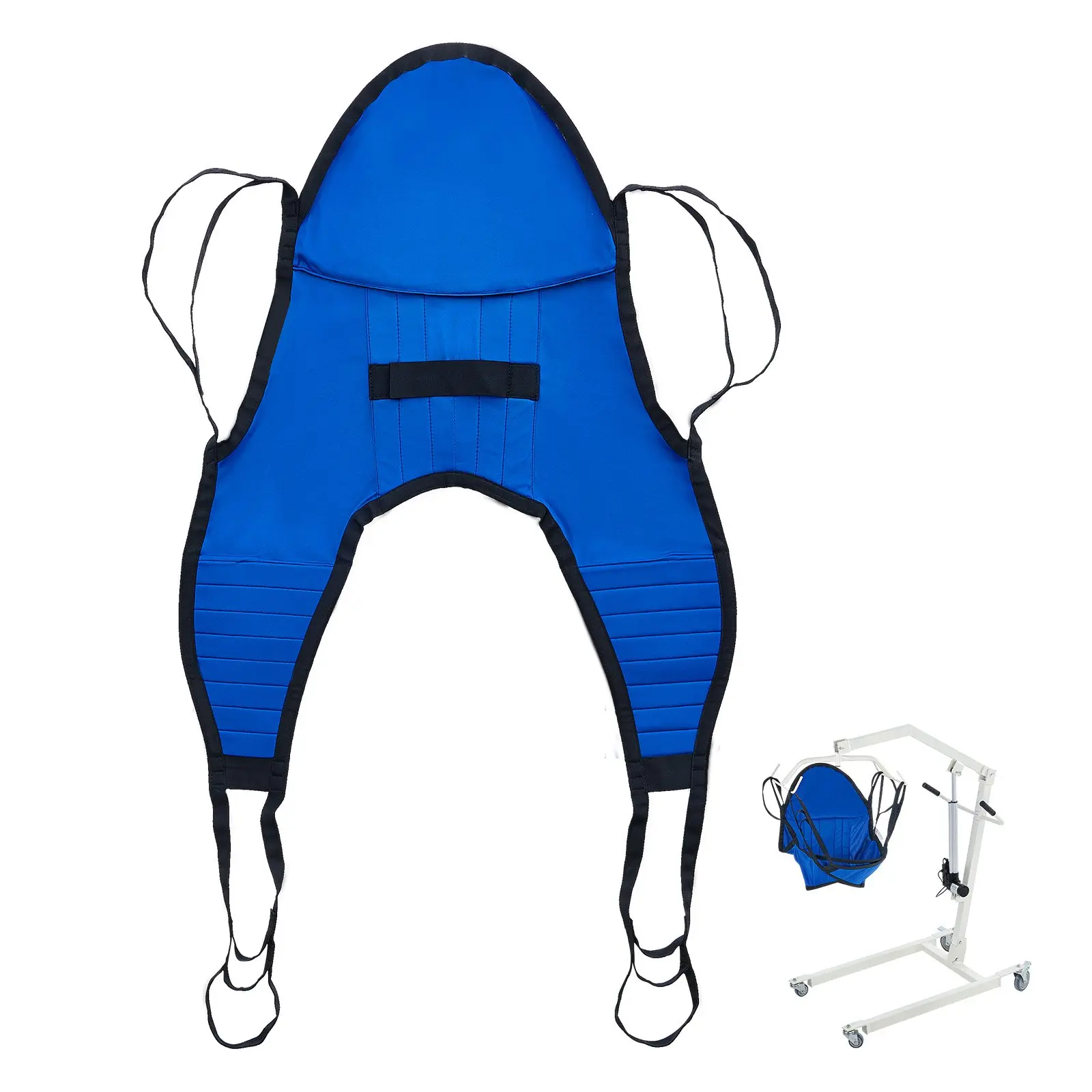 【Summerfinds】VEVOR Patient Lift Sling with Head Support- Small Size, U Shape Divided Leg Transfer Sling for Bathing, Patient Lift Medical Sling for Elderly, Disabled, Bedridden, 600LBS Blue Shower