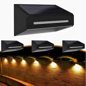 FabStyl Solar Fence Wall Ourdoor Ambient Lights for Decoration, 9 Color Lighting Modes, Waterproof Solar Powered Lights, RGB LED Lights with Synchronous Color Switching Function,  Suitable for Deck, Yard, Railing , Wall, Patio FallFreshness