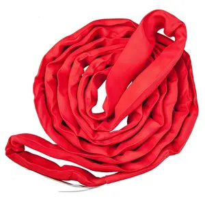 VULCAN Round Sling - Heavy Duty - 10 Foot - Red - Safe Working Load of 13,200 Lbs. (V) - 10,600 Lbs. (C) and 26,400 Lbs. (B) Synthetic Rope Handmade Braided Rope