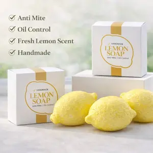 Lemon Turmeric Lye Soap 3 pcs — Turmeric & Lye Brightening Soap, Dark Spot Remover, Lye Soap, Lemon Body Care Shower Gel, Flawless Organic