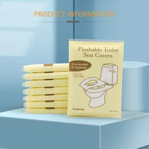 50 Pack Disposable Toilet Seat Covers, Toilet Lid Cover, Toilet Seat Protector, Flushable Travel Accessories for Public Restrooms, Bathroom, Airplane & Camping Use
