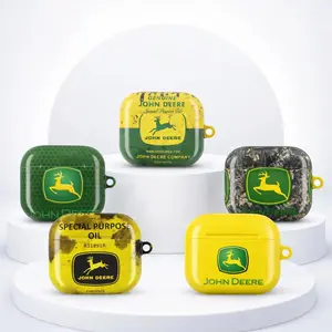 John Deere AirPods Case – Iconic Green & Yellow Designs with Vintage Oil Can Graphics & Deer Logo, Fits AirPods Pro (Gen 1/2) & AirPods (Gen 1/2/3), Perfect Gift for Farmers & John Deere Fans