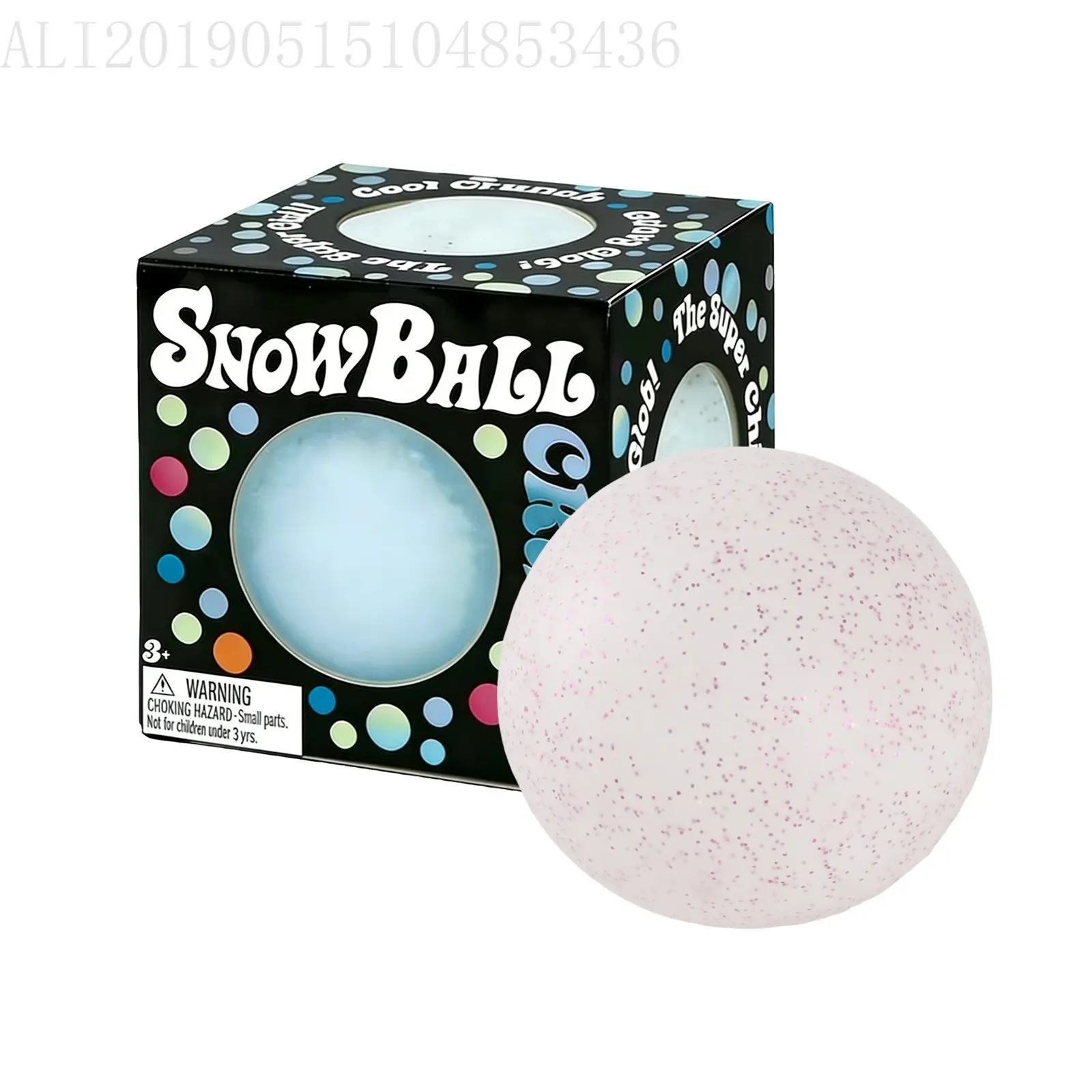 Snow Ball Crunch Squishy Fidget Toy, Fluffy Soft Squeeze Snowball Ball, Crispy Stress Relief Squeeze Model for Decor & Party Gifts