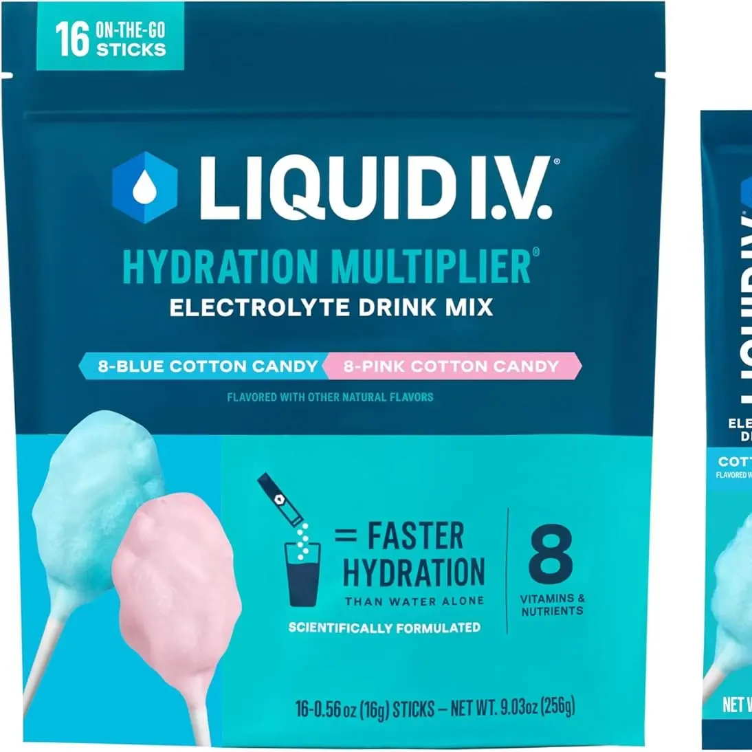 Hydration Electrolytes, Cotton Candy, 16 Count | Scientifically Formulated | Clinically Proven Hydration |No Artificial Sweeteners | Non-GMO | Vegan | Powder Drink Mix