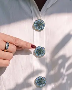 TLD Button Cover BLOOMED Lightweight Clip-On Covers for Standard Shirt Buttons - button jewelry that upgrades any outfit instantly