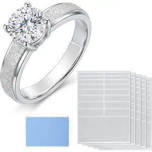 Blulu 85 Pcs Ring Sizers for Loose Rings Invisible Size Adjuster Kit with Silicone Guards Resizer for Men Women, Tightener for Thin Fingers, Includes Cleaning Cloth(Translucent)