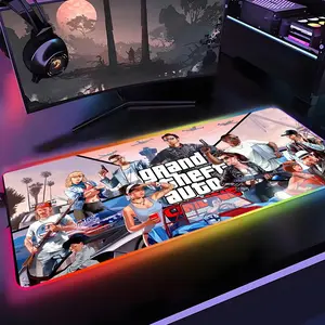 Game gta 5 Mouse Pad Gamer Rgb 1000×500mm 900×400mm 800×400mm 600x300mm Desk Mat Back Light Led Mousepad Setup Gaming Accessories Deskmat Big Mousepad Backlight