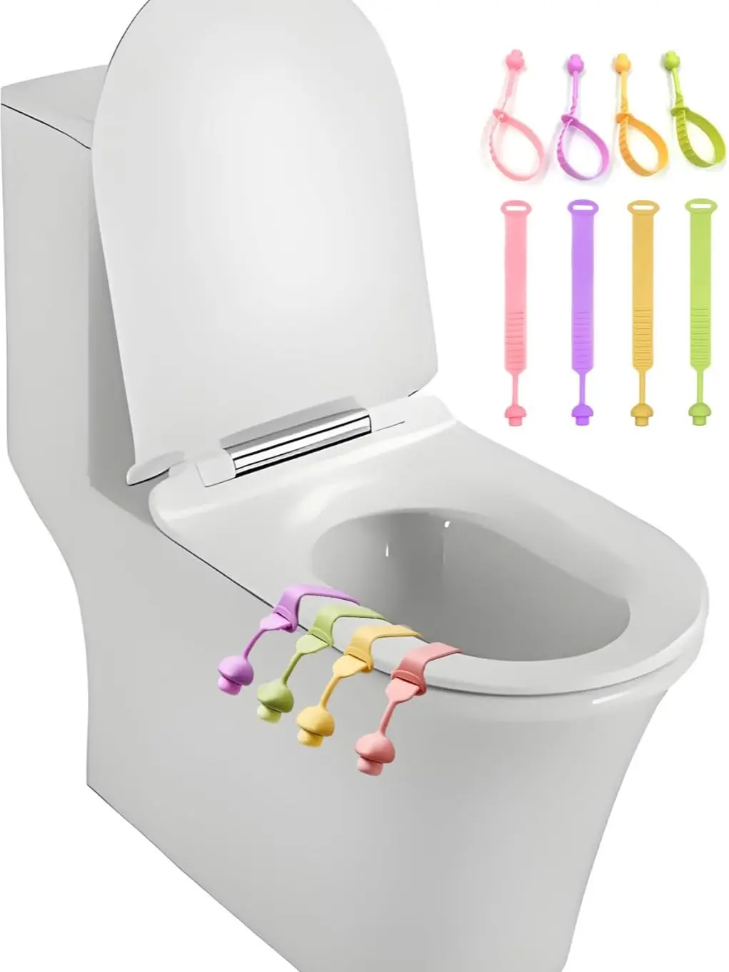 Toilet seat lifter, 5-Pack can avoid touching the toilet lid lifting handle, No adhesive, won't fall off, removable,Toilet Seat Lift Handle, Toilet Lid Lifter