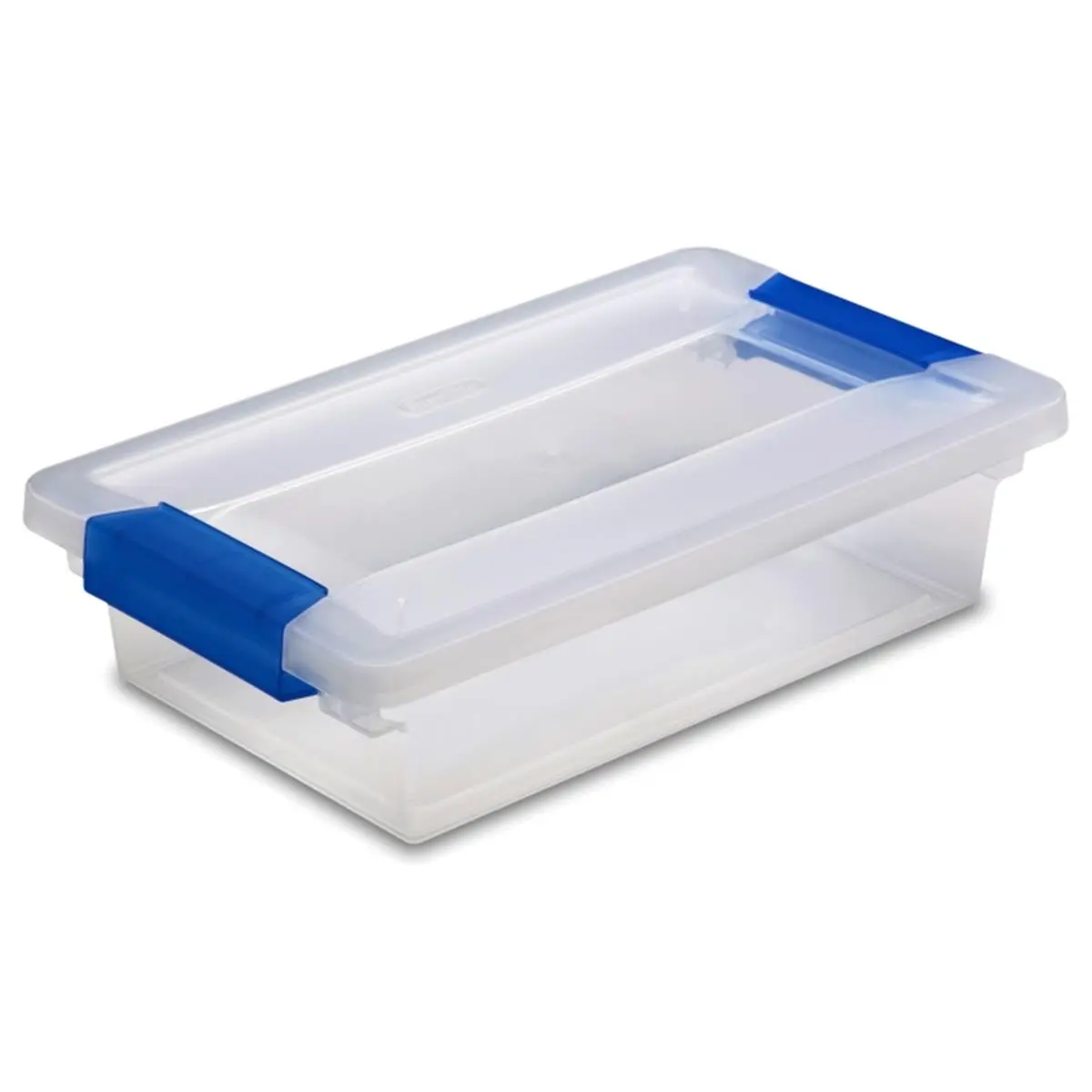 Sterilite Small Plastic Clip Box, 1-Piece Organiser with Soft Fern Latches, Ideal for Household Item Storage, One-Piece
