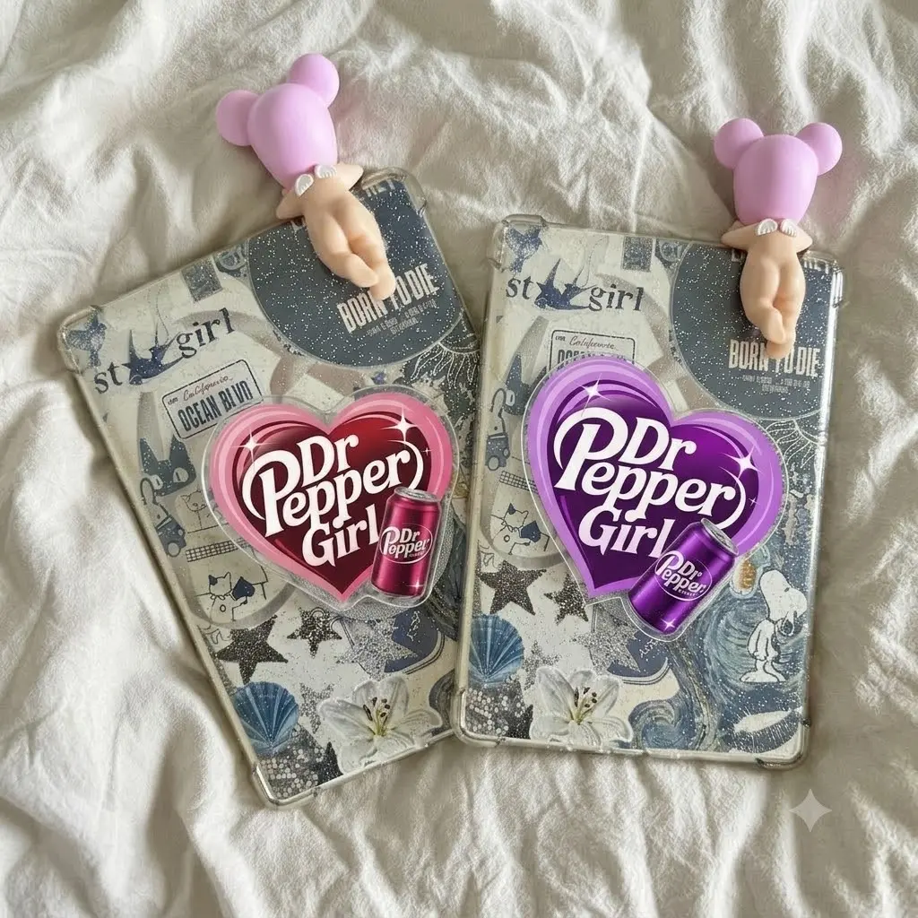Retro Cherry Soda Girl Heart Phone Grip, Pink Acrylic Phone Holder, Cute Sparkle Cola Can Design, Kawaii Beverage Accessory, Girly Gift for Soda Lovers and Best Friends