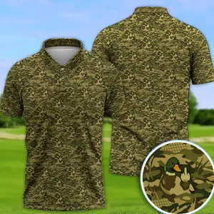 Mallard Duck Camo Pattern Golf Polo, Wild Mallards Golf Shirt For Hunter, Outdoor Golf Shirt, Golf Gift For Men