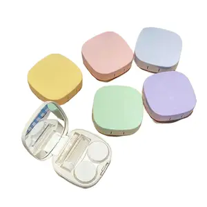 Portable Contact Lens Care Case with Mirror for Female Students Clamshell Plastic Storage Companion Box Autumn 2026 Launch