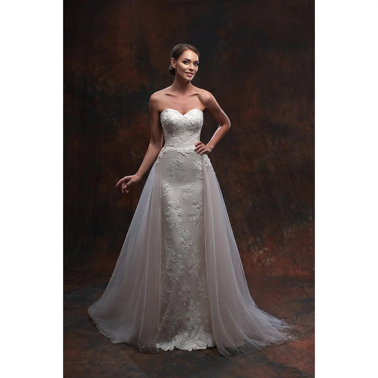 Fit & Flare Bridal Gown With Removable Skirt