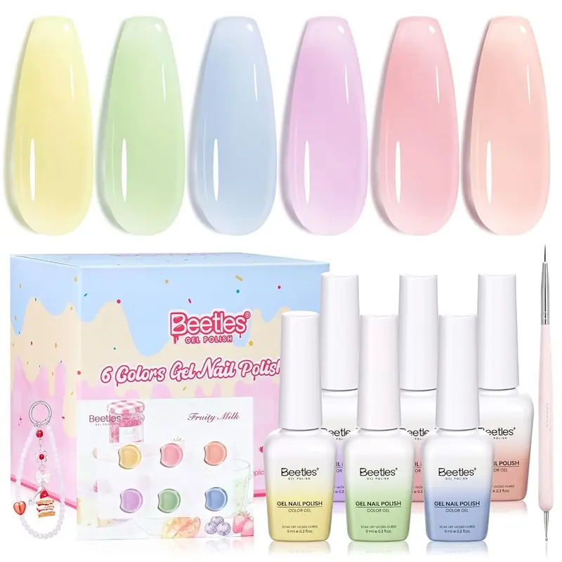 Beetles Spring Jelly Gel Polish Set, Taste of Spring DIY Nails Art Gift for girl Gift for woman gel x nails  salon nails at home Cutics Easter Nail Designs Spring FloralNails VacationNails newyearnewme valentinesday