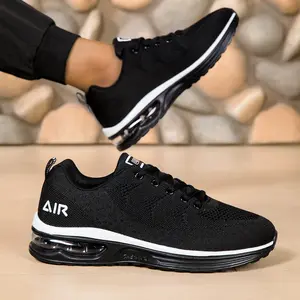 Men's Air Cushion Running Shoes Breathable Lightweight Fashion Sneakers Non Slip Casual Sport Shoes for Gym Training Comfortable Walking, Athletic Running Shoes, Rubber Outsole, Running Trainer, Fabric Upper