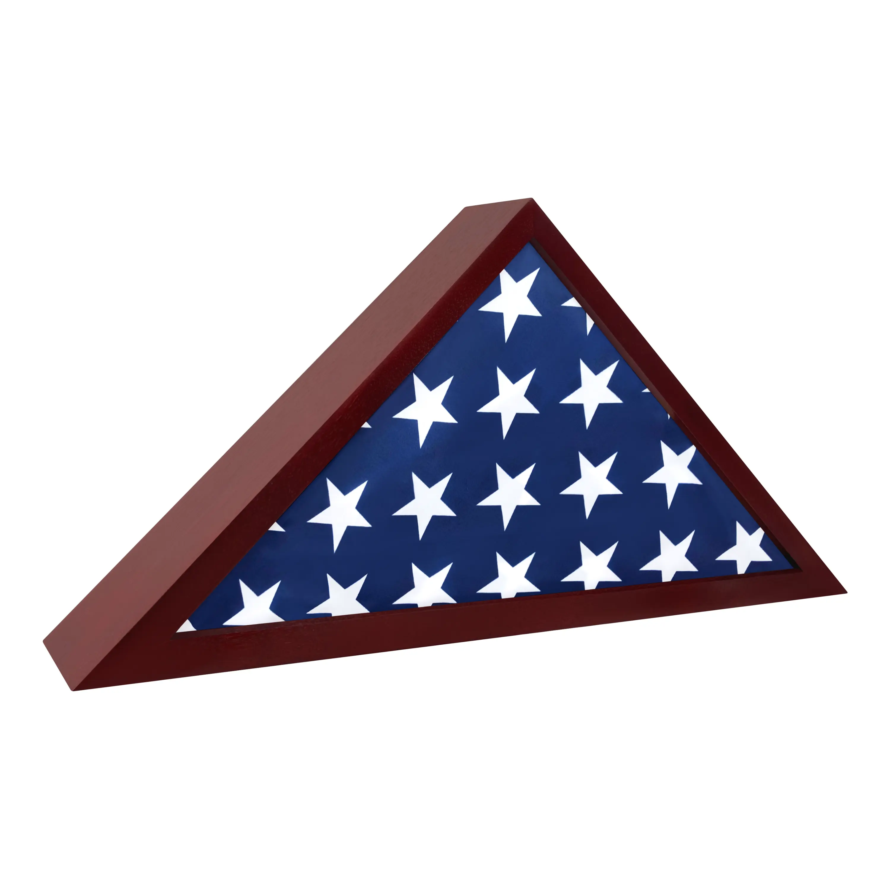 ILOT Wooden American Veteran Burial Flag Case - Solid Wood Military Flag Display with Felt, Wall Mount, Home Decor Accessory Memorial Frame