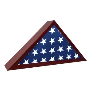 ILOT Flag Case for American Veteran Burial Flag Solid Wood Military Flag Display Case Funeral Flag Shadow Boxes Memorial Frames Decor