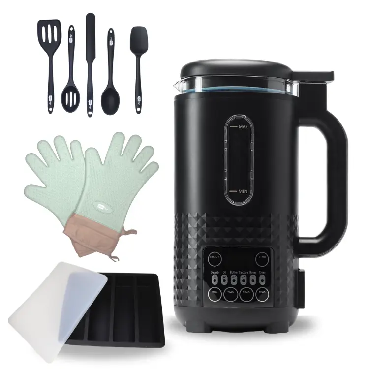 Hello High - All in One Decarboxylator – Herbal Butter Weed Infuser Machine with Silicone Spatula Set, Oven Mitts & Full-Size Butter Mold – Easy Edibles & Infused Recipes