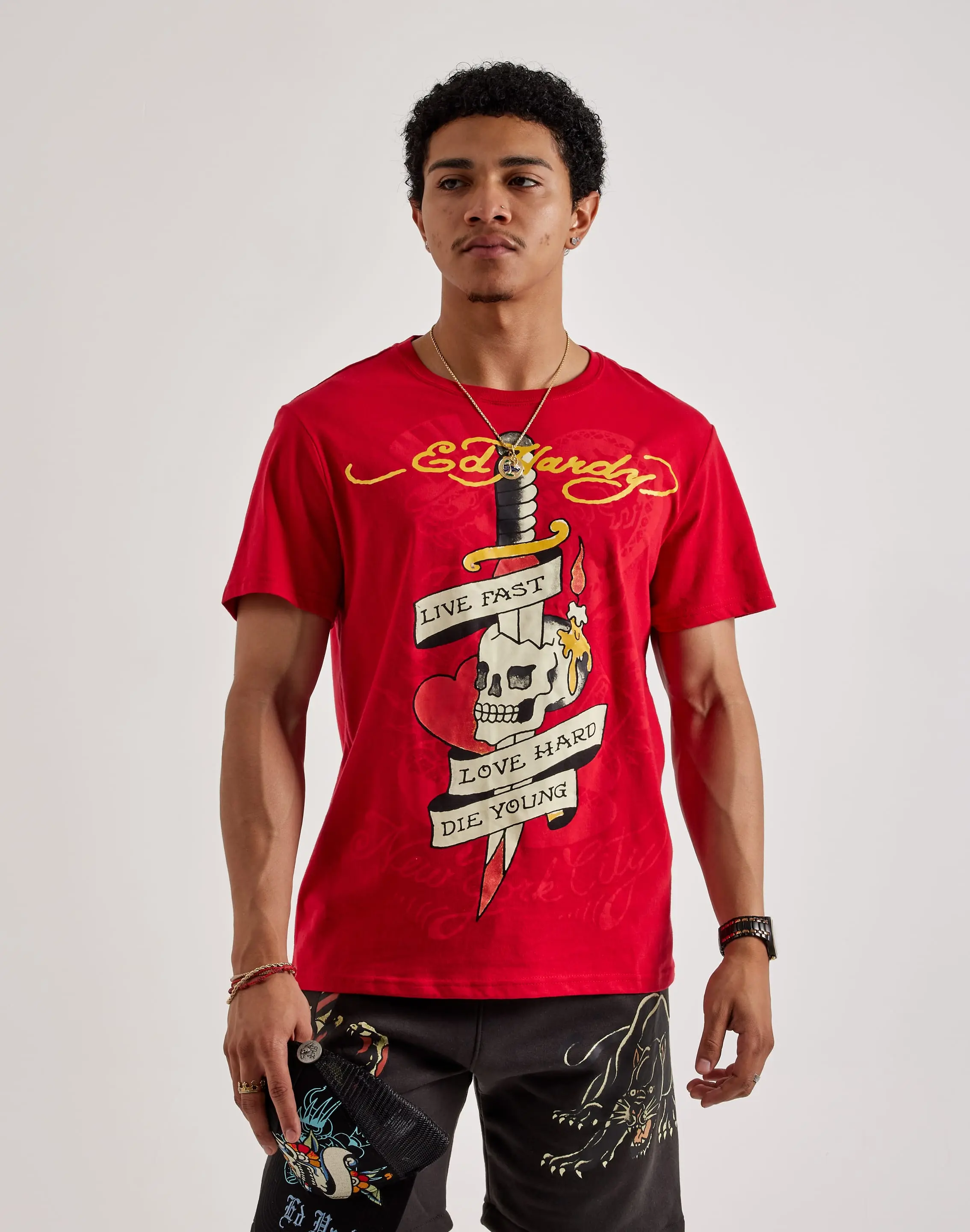 Mens Ed Hardy Live Fast Tee