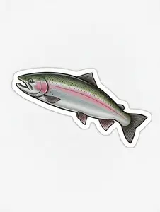 Sticker of Steelhead / Rainbow Trout - 2" x 1"