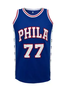 Men's Letter & Figure Embroidered Crew Neck Philadelphia 77 Basketball Jersey,Loose Casual Breathable Comfortable Sleeveless Sports Jersey for Outdoor Training,Basketball Clothing for Unisex,Basketball Shirt, Embroidery Jersey
