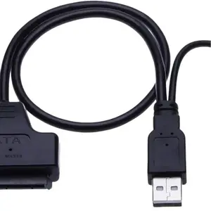 Dual USB 2.0 to SATA Converter Adapter Cord Cable for Seagate Fujitsu WD Digital Samsung Vertex Toshiba Kingston Imation HGST HP Cisco Hitachi Adata Dell Hard Drive