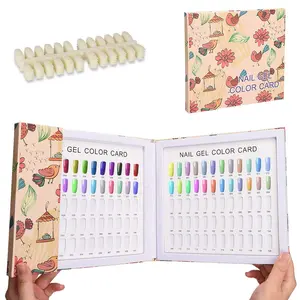 120 Nail Colors Display Book with 120 False Nail Tips, Nail Gel Polish Display Chart, Manicure Salon Studio Nail Art Samples Color Swatches Cardboard Nail Design Showcase