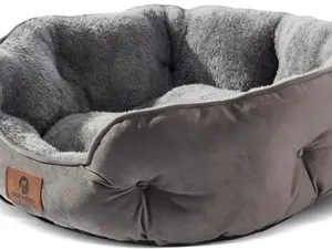 Asvin Small Dog Bed for Small Dogs, Cat Beds for Indoor Cats, Pet Bed for Puppy and Kitty, Extra Soft & Machine Washable with Anti-Slip & Water-Resistant Oxford Bottom, Grey, 20 inches