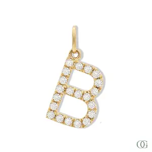 Diamond Letter Pendant - B