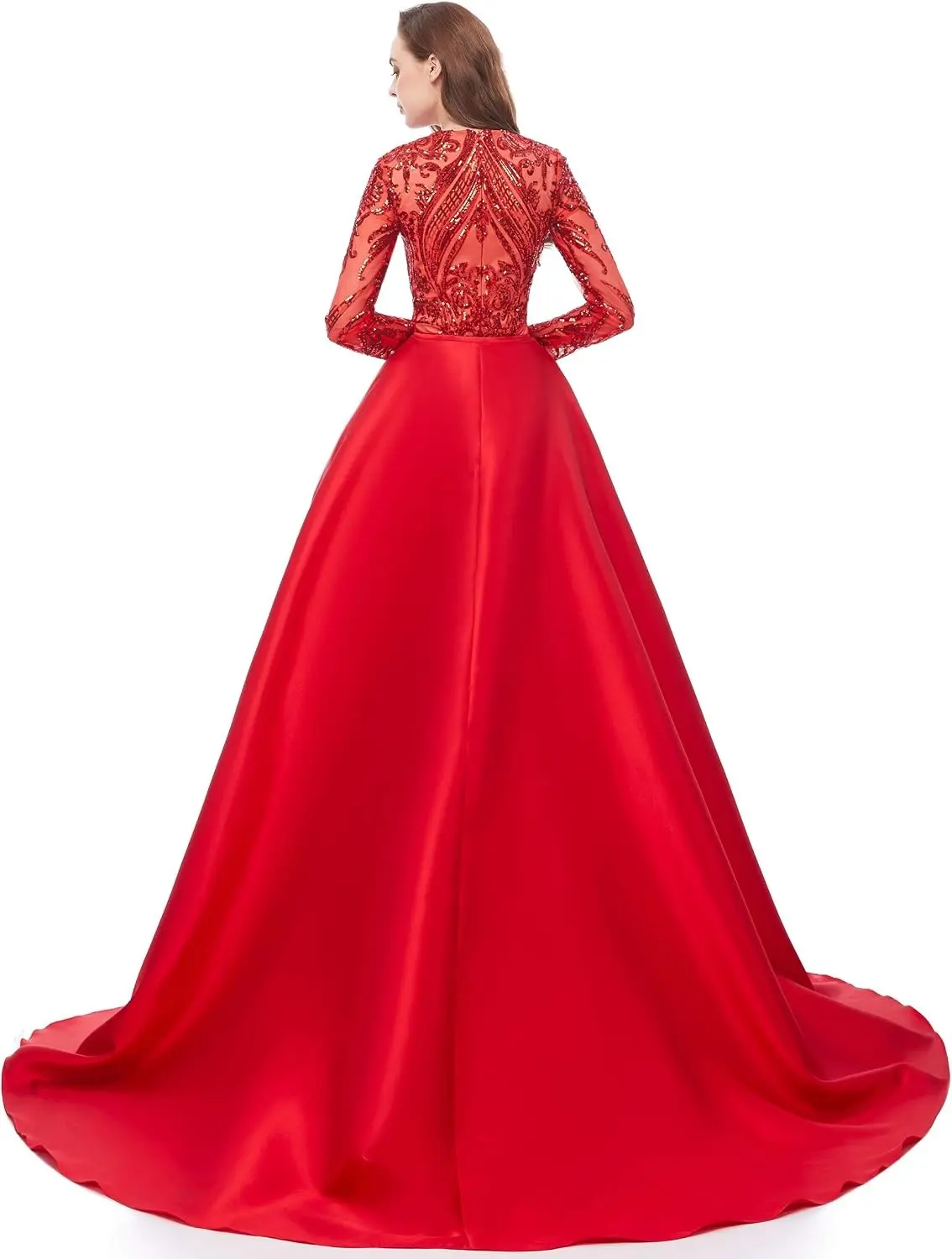 Satin Detachable Train for Wedding Prom Party Pageant Formal Evening Dress Removable Overskirt