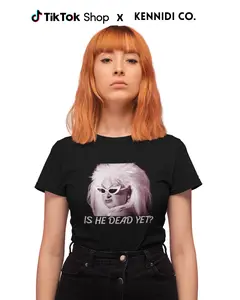 Divine- Is He Dead Yet T-shirt shirts women Casual Cotton Womenswear Sassy Top Comfort Fabric Tshirt Streetwear